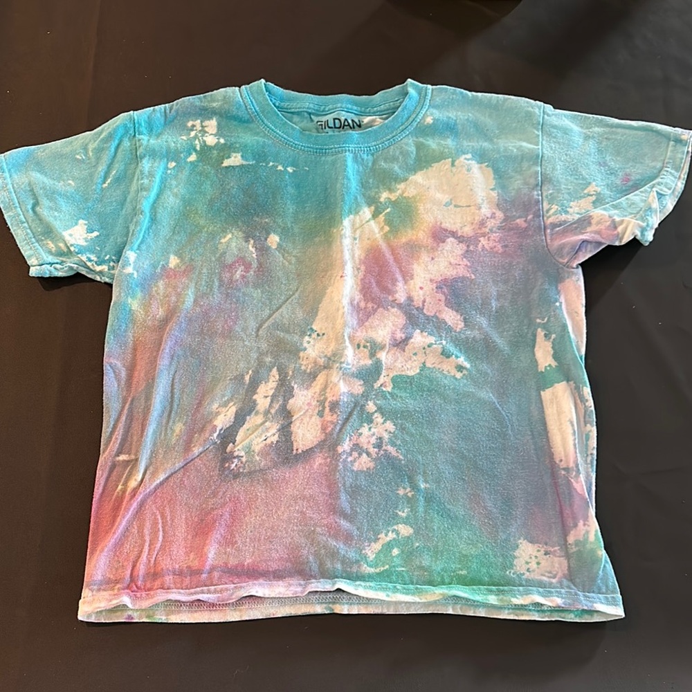 Gildan Blue and Pink Short Sleeve Tee